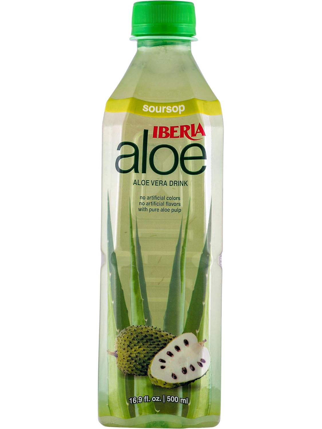 Iberia Aloe Vera Drink With Pure Aloe Pulp, Soursop, 16.9 Fl Oz (Pack of 24)
