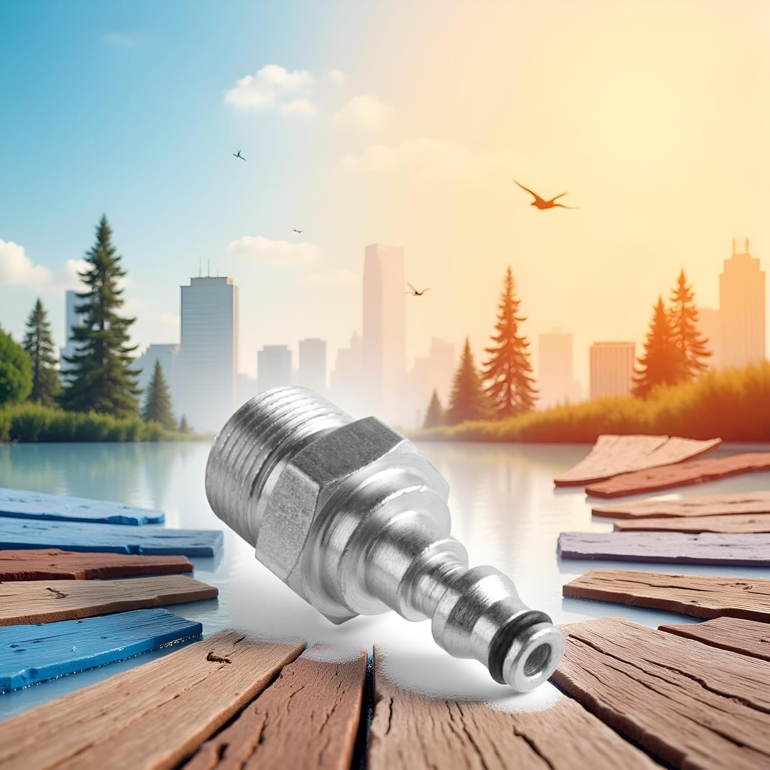2025 Upgraded Silver Quick Connection Pressure Washer- Hose Adapter for Vax, M22 Quick Insertion Pressure Washer Parts and Accessories