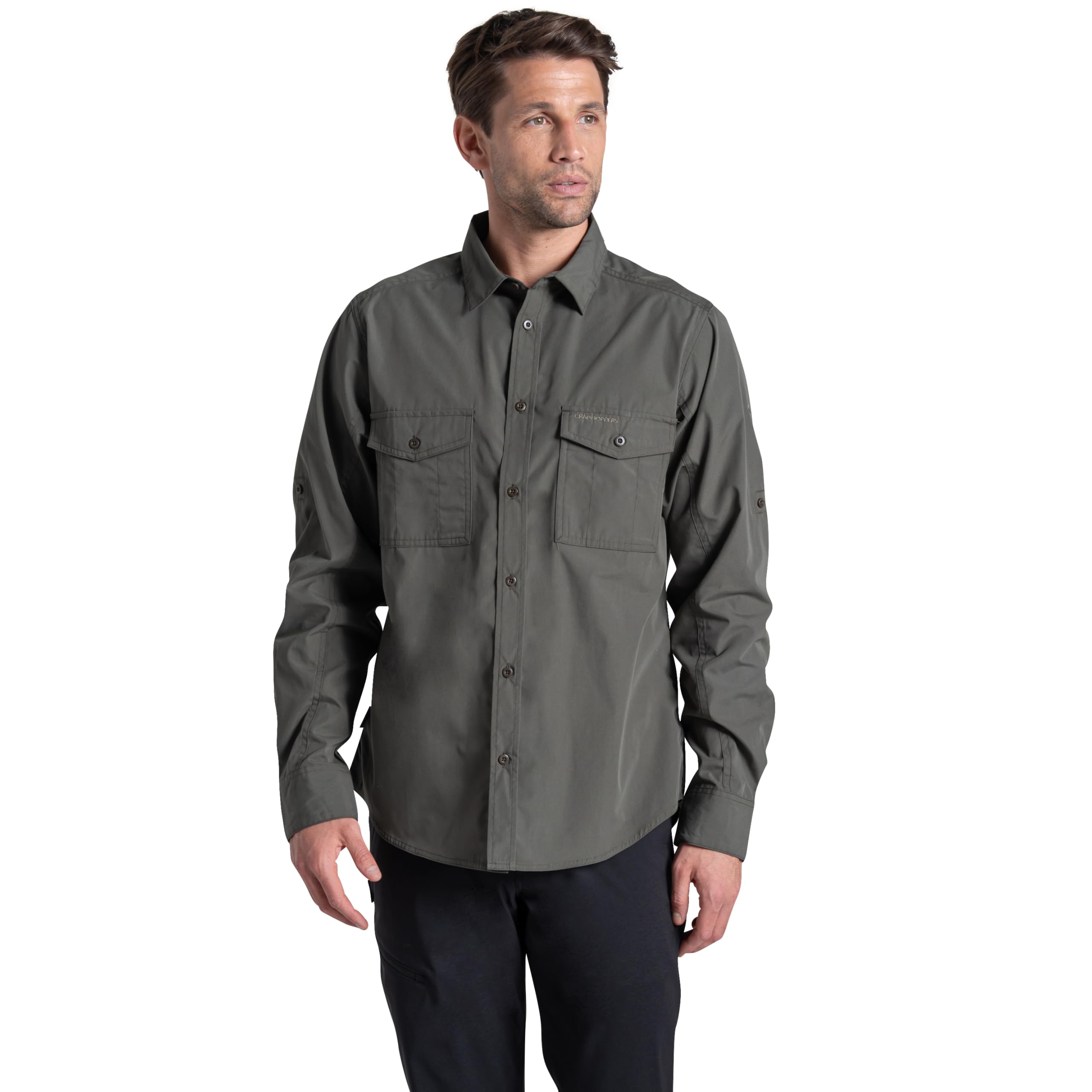 Craghoppers Kiwi Ii Long Sleeved Shirt Size: S Men's Green