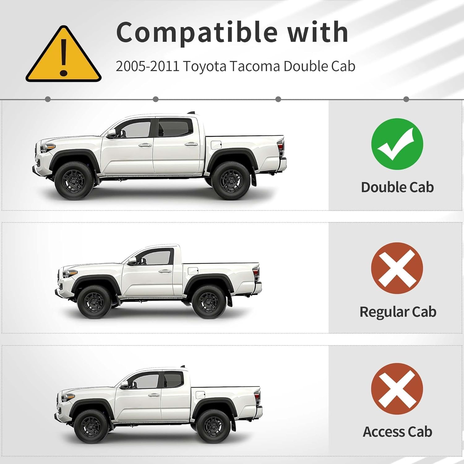 OEDRO Floor Mats Fit for Toyota Tacoma Double Cab 2005-2011, TPE All Weather Custom Fit Tacoma Car Mats, Front & 2nd Seat 2 Row Floor Liner Set, Black - Image 2