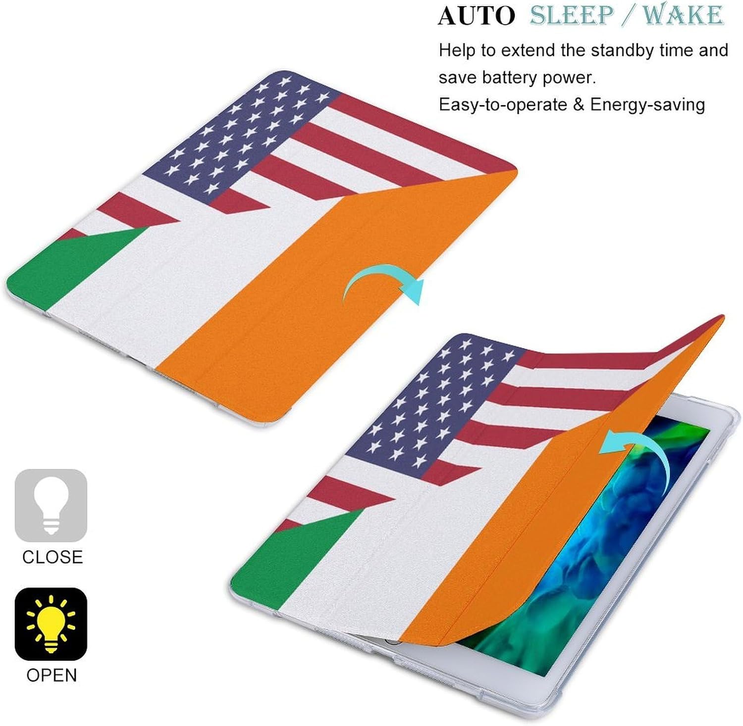 Flag of USA and Ireland for IPad Pro/Air/2020/2021 Case image 2