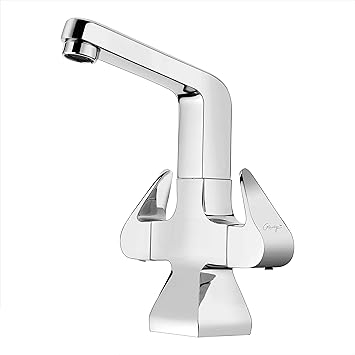 GANGA Sparrow Center Hole Basin Mixer Sink Cock Table mounted with Regular Swing with Foam Flow (Brass Chrome Finish)
