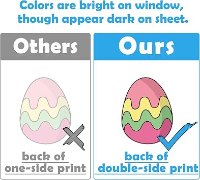 Ivenf Easter Decorations Window Clings Decals Decor, Extra Large Easter Eggs Flowers Party Supplies Gifts, Spring Window Clings Decorations for Kids School Home Office, 6 Sheets 69pcs