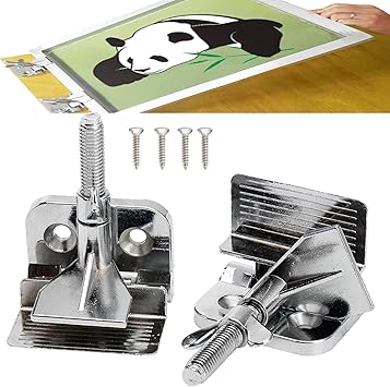 2PCS of Screen Printing Clamps Screen Frame Butterfly Hinge Clamp for Silk Screen Printing Frame Machine,for Fixing Screen Printing Mesh,Screen Printing Press DIY Tool Include 4 Screws