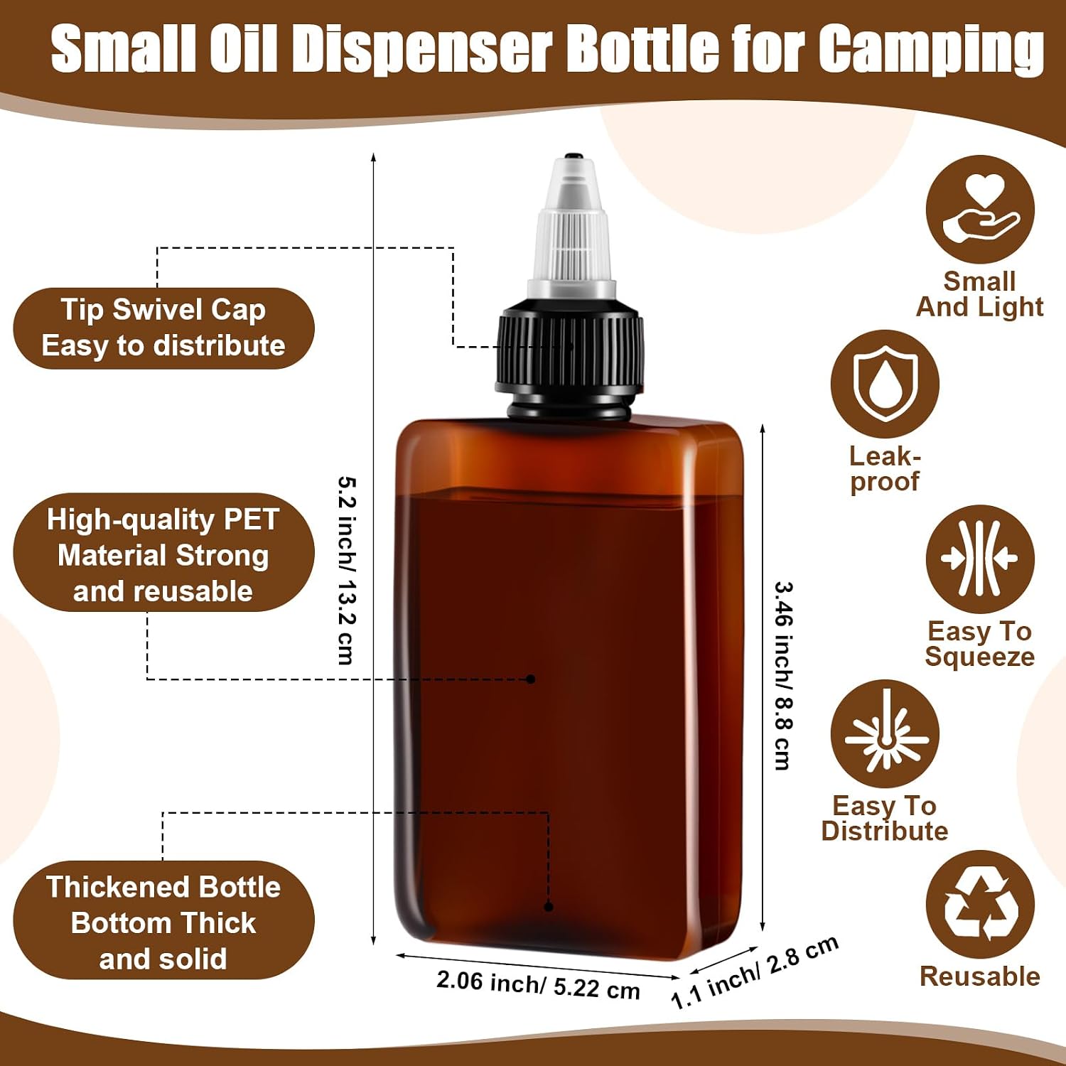 Reallnaive 50 Pcs Small Oil Dispenser Bottle for Camping 3.4 oz Plastic Squeeze Bottles, Liquid Condiment Container Dispensing Bottles with Twist Cap for Liquids, Inks, Oils, Sauce, Vinegar