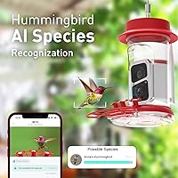 Vista 4 de Soliom Hummingbird Feeder with Camera, Smart Bird Feeder Camera with 2K Live View AI Identify Species, Leak Proof & Ant Moat & Bee Proof, Outdoor Red