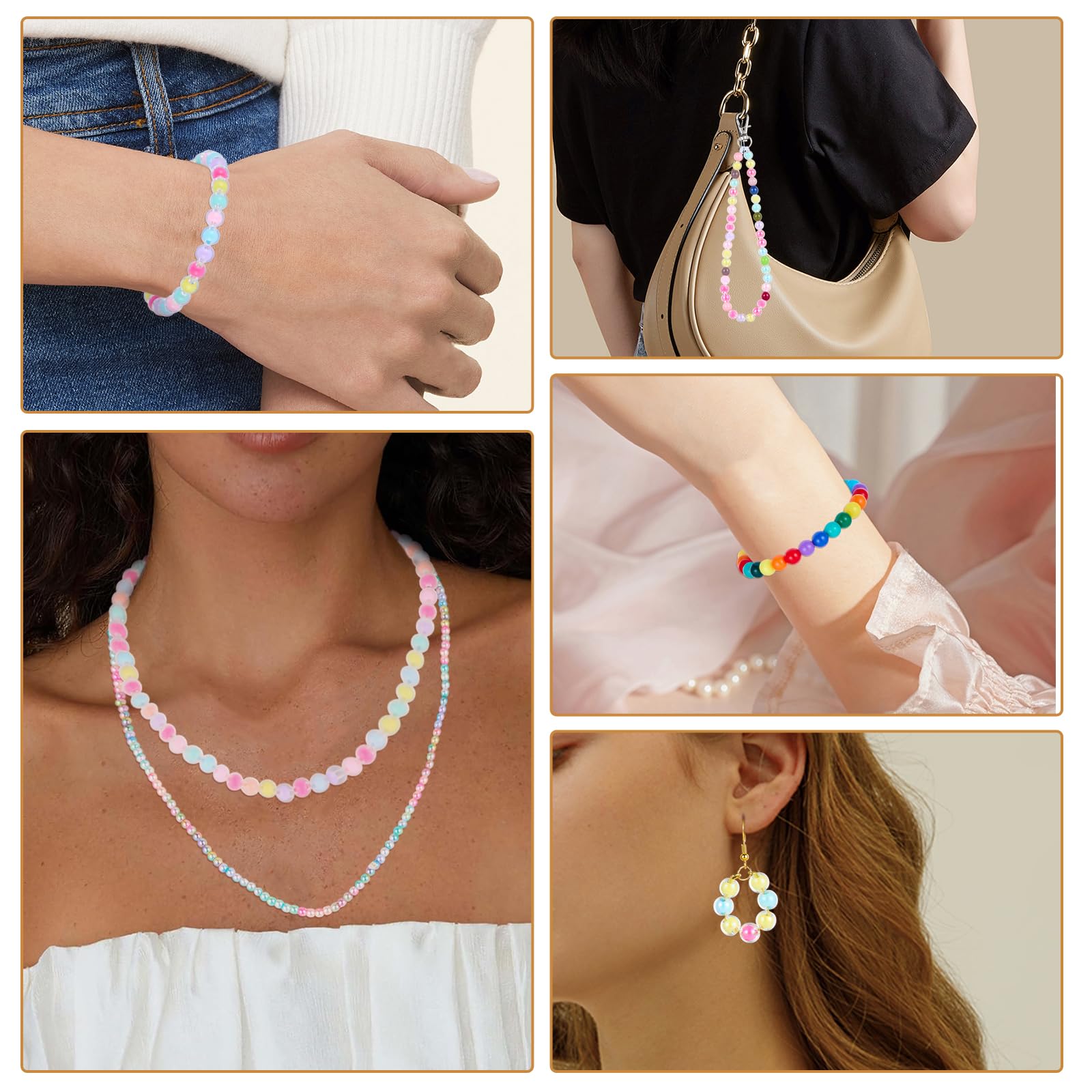 BEEFLYING 500 Pz Perline Acriliche da 75 mm Per La Creazione di Gioielli Perline Rotonde Trasparenti Colorate A Forma di Caramella Per Braccialetti Fai da Te Collane Portachiavi Ciondoli Per Cellulare
