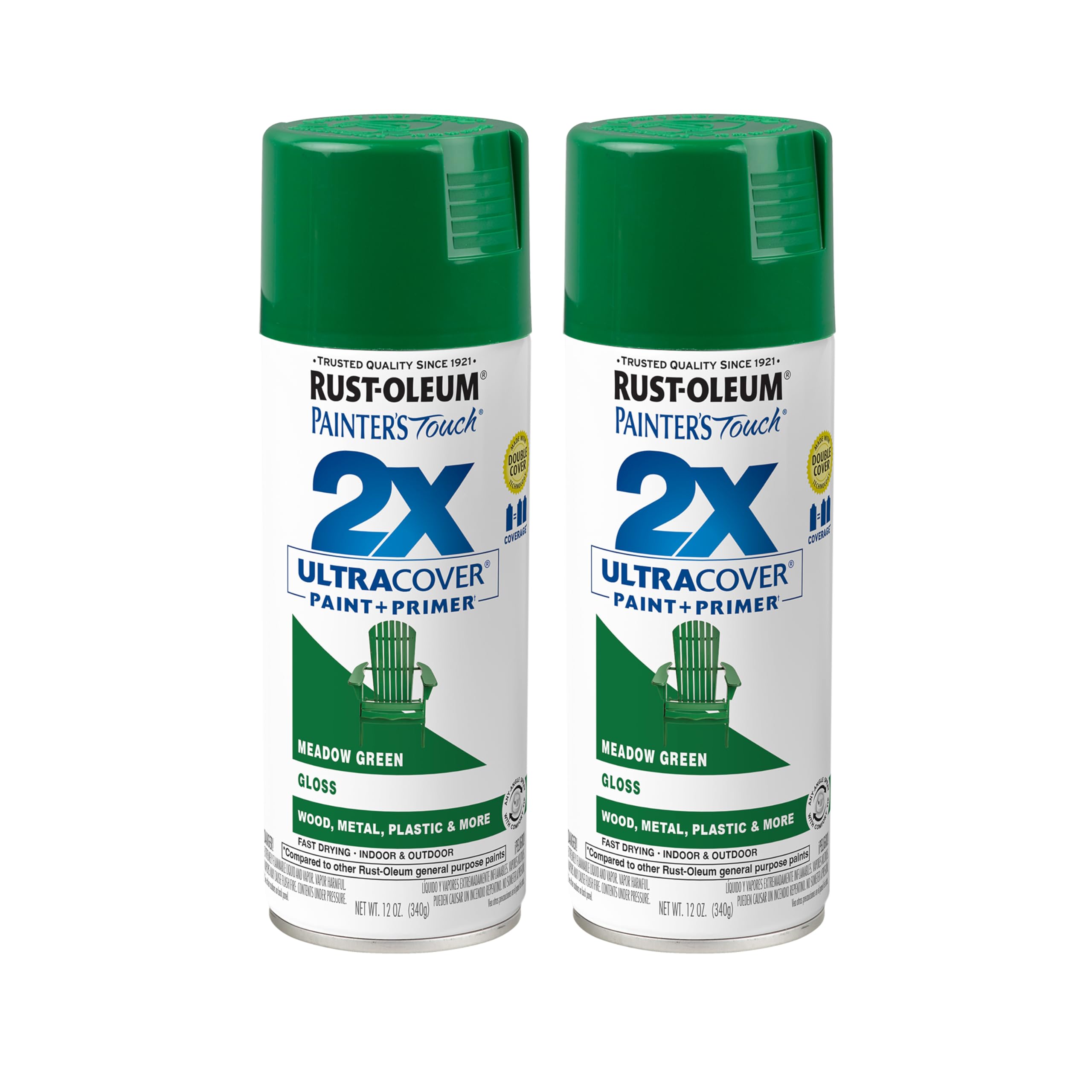 Rust-Oleum Painter's Touch 2X Ultra Cover Spray Paint, Gloss Meadow Green