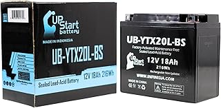 UB-YTX20L-BS Battery Replacement for 2012 Polaris RZR 800 CC UTV - Factory Activated, Maintenance Free, Motorcycle Battery - 12V, 18AH, UpStart Battery Brand