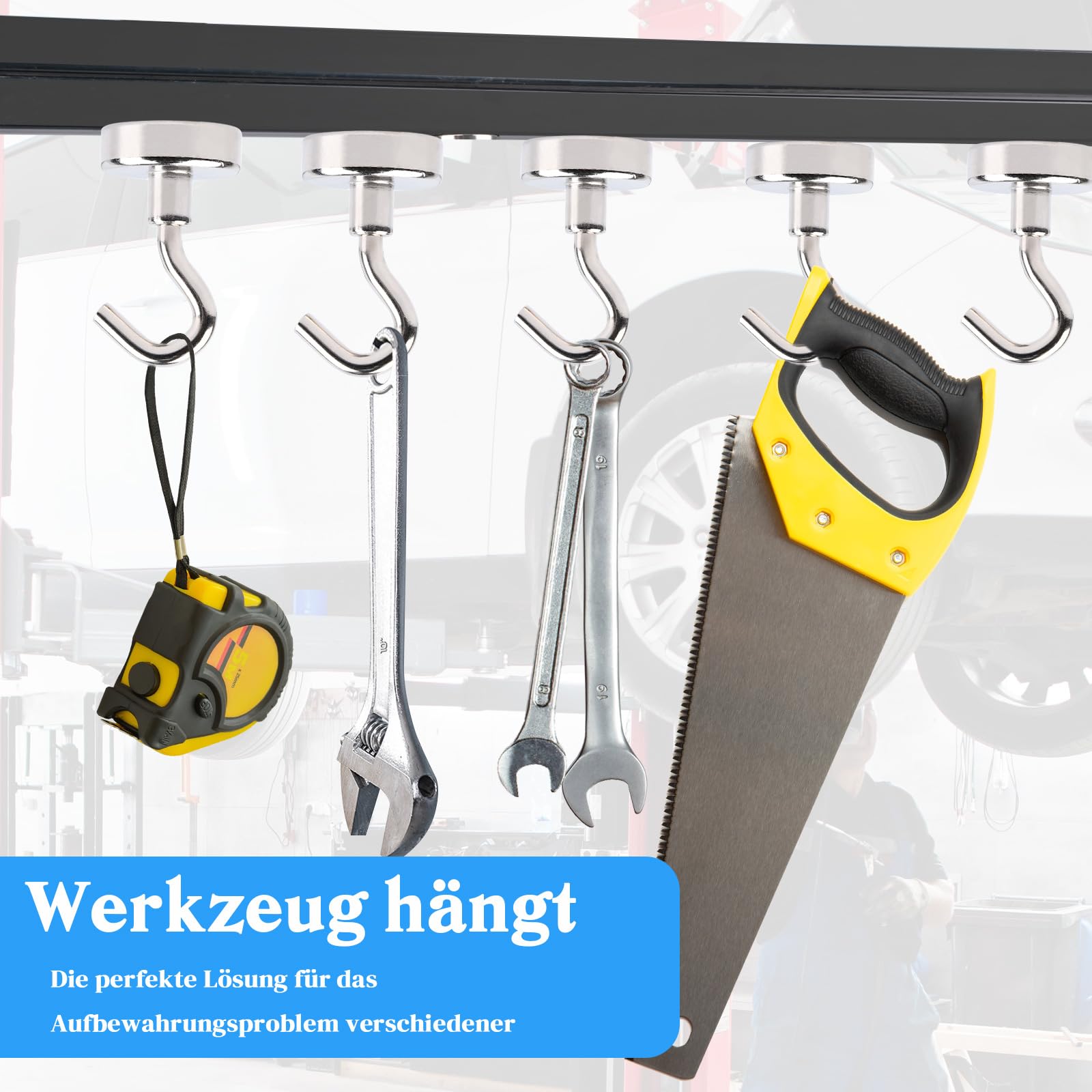 12 Ganci Magnetici Extra Forti In Neodimio - Portata Fino A 11kg, Per Frigorifero, Soffitto, Garage - Foto 5