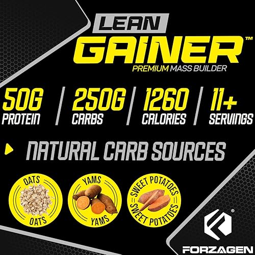 Vista 3 de Forzagen Lean Gainer Premium Mass Builder Proteína en polvo para hombres y mujeres Proteína alta en calorías, aumento de peso, volumen