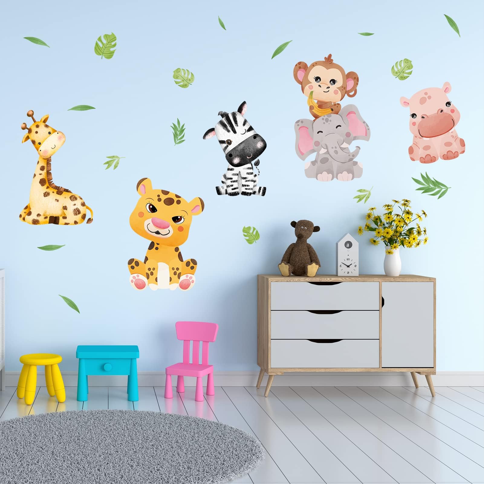 AnFigure Owl Tree Branch Wall Decals for Kids Baby Girls