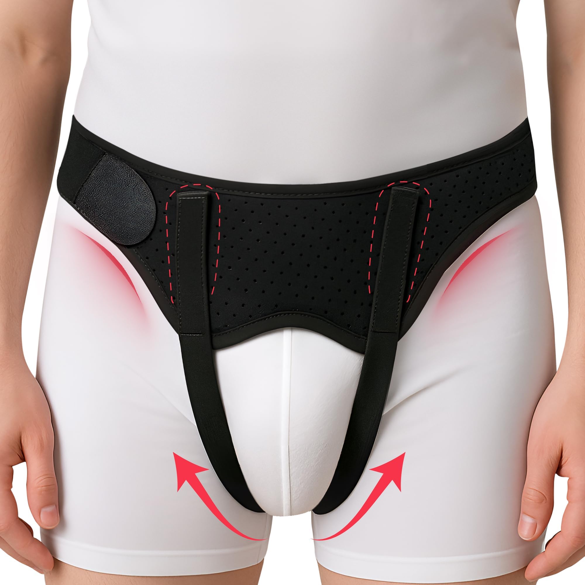 Doctor Developed Hernia Belts for Men - Inguinal Hernia Support Belt for Men & Women - Hernia Belt Truss Left or Right Side Supportive Groin Pain with Removable Compression Pads for Pre or Post-Surgical - Fully Adjustable to Relieve Discomfort - M