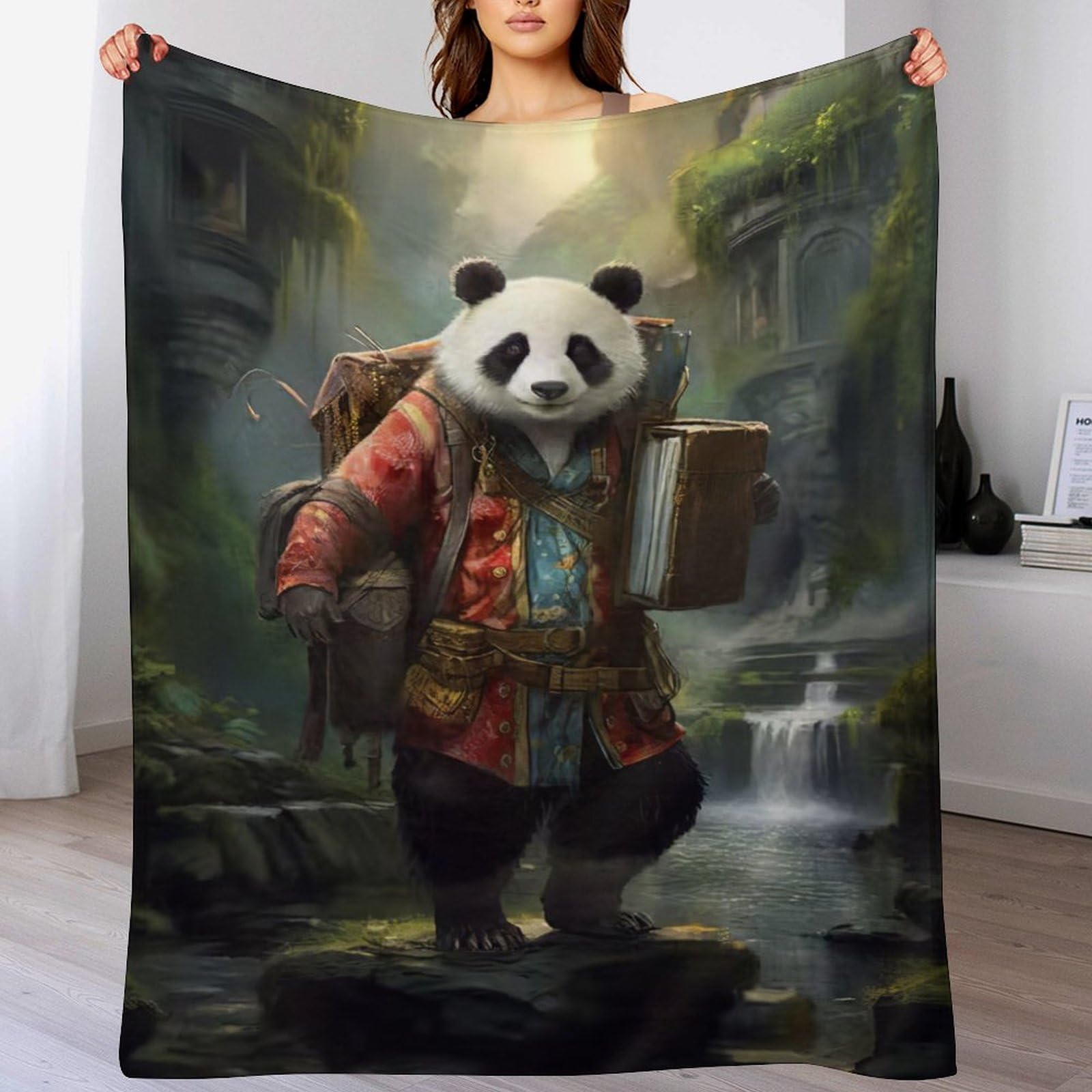 Couverture douce en flannel panda, l'idée cadeau idéale pour lit et canapé