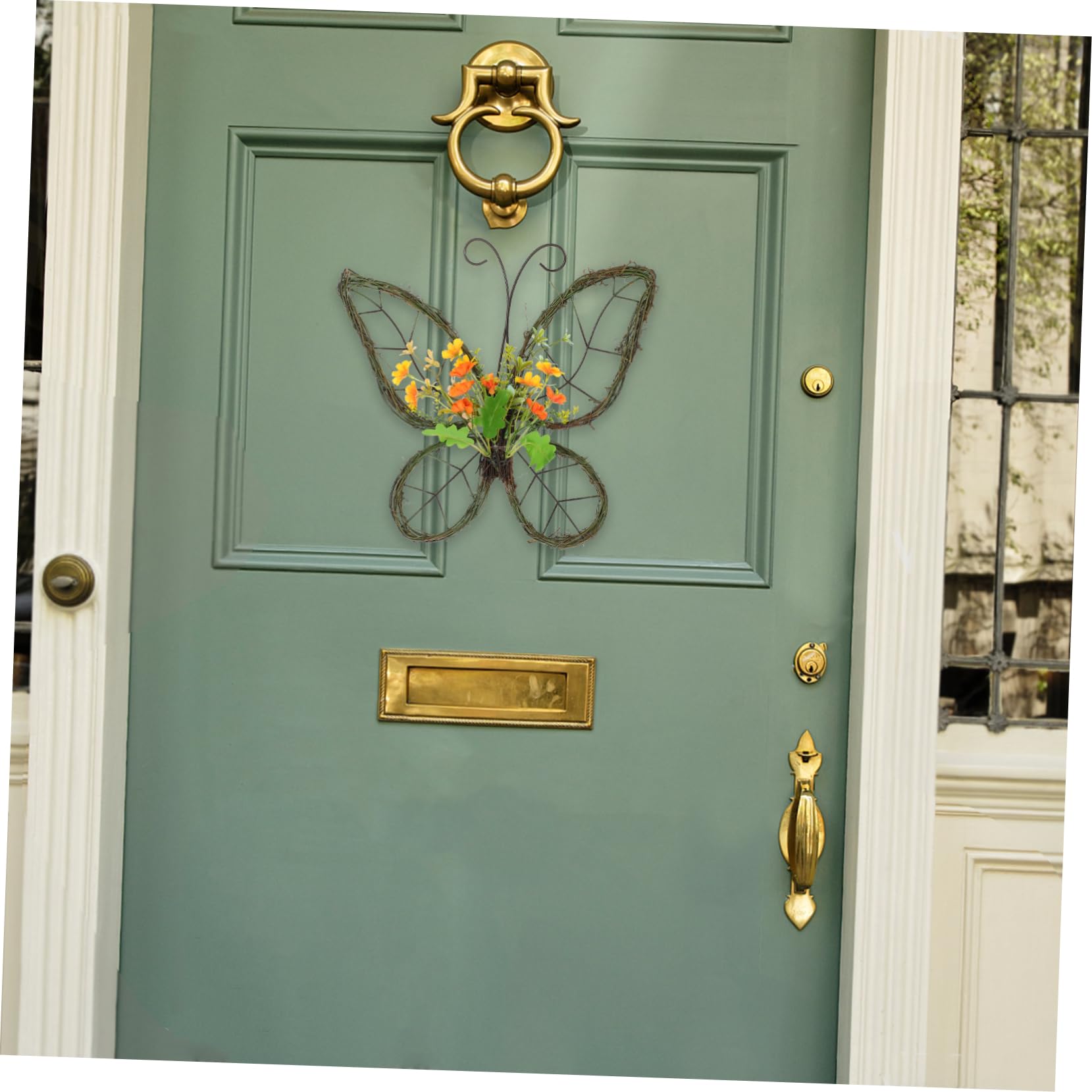 Ghirlanda Primaverile Forma Di Farfalla Fiori Artificiali Per Decorazione Di Porte e Finestre Decorazione Leggera e Versatile Per Ogni Occasione