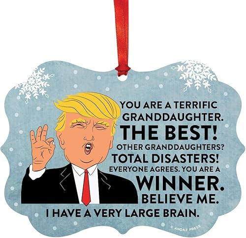 Miniatura 12 de Andaz Press Divertido presidente Donald Trump Fancy Frame Recuerdo Adorno de Navidad Regalo de mordaza, Perra fantástica, 1 paquete, ideas de regalo