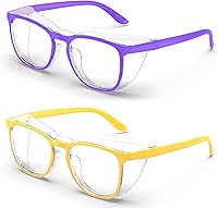 Vista 23 de Lentes de seguridad elegantes, lentes protectores transparentes antivaho y antiarañazos para hombres y mujeres
