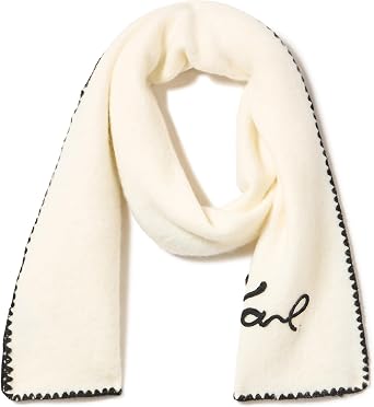 KARL LAGERFELD Womens Whipstich Scarf With Embroidered Karl Logo
