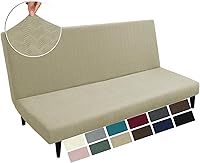 Vista 17 de MAXIJIN Funda de Futón Jacquard Elástica Funda para Sofá sin Brazos Funda Suave para Futón con Parte Inferior Elástica Fundas Protectoras Gruesas