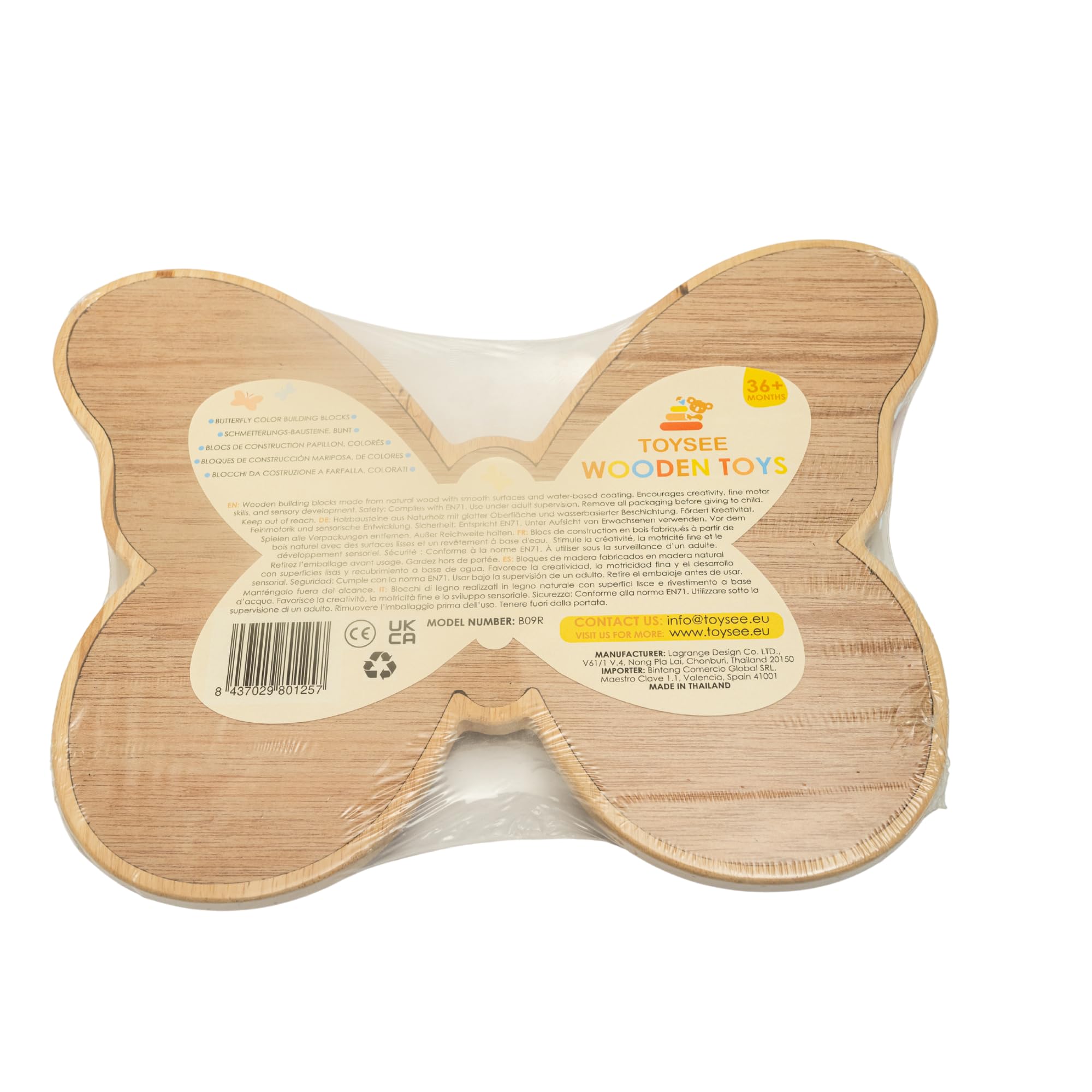 Holzpuzzle Schmetterling 3+ Jahre - pädagogisches Spielzeug für Kinder, Entwicklung der Feinmotorik