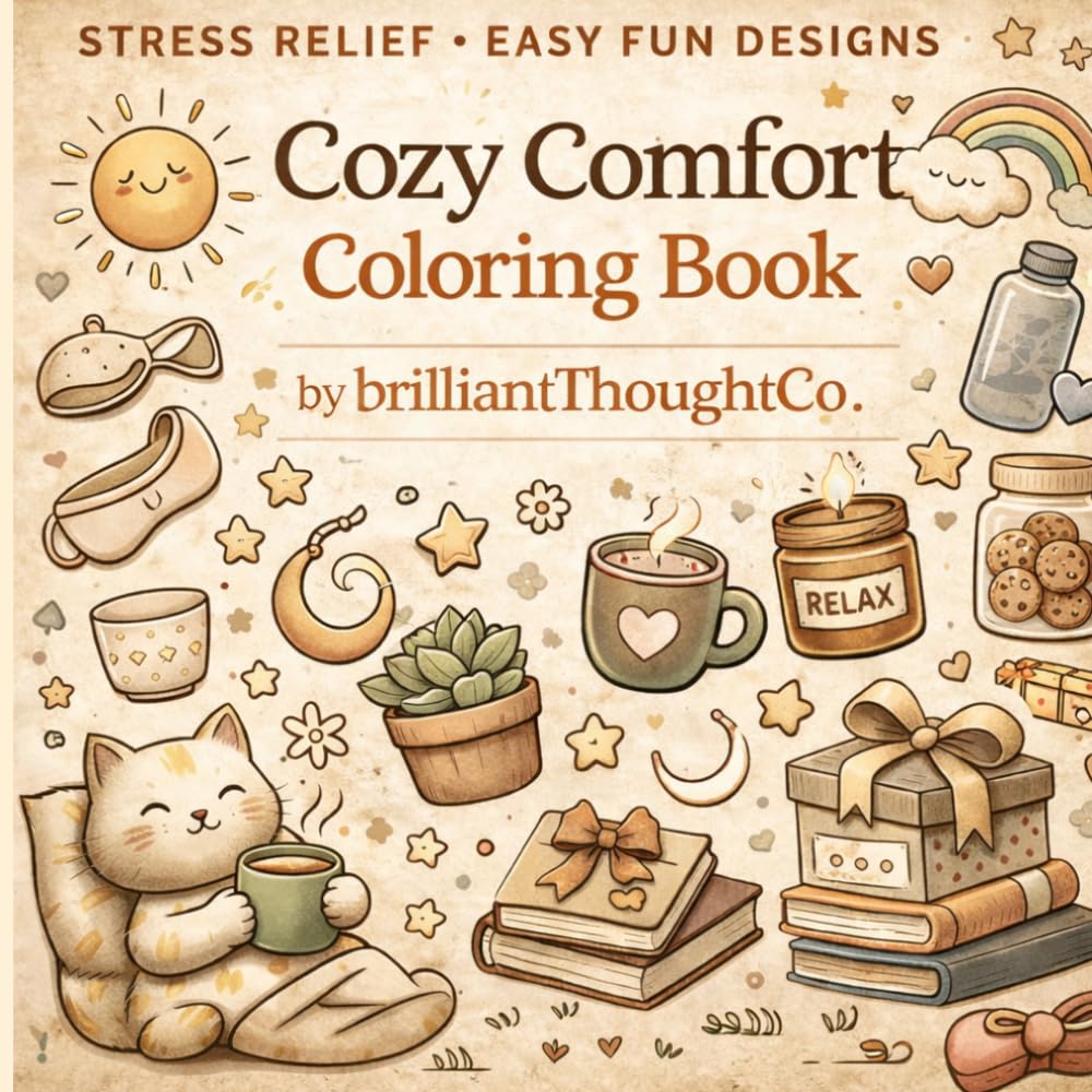 Cozy Comfort Coloring Book: A Relaxing Collection of Warm, Peaceful, and Stress-Relief Coloring Pages for Adults & Kids (Cozy Comfort Coloring Collection)