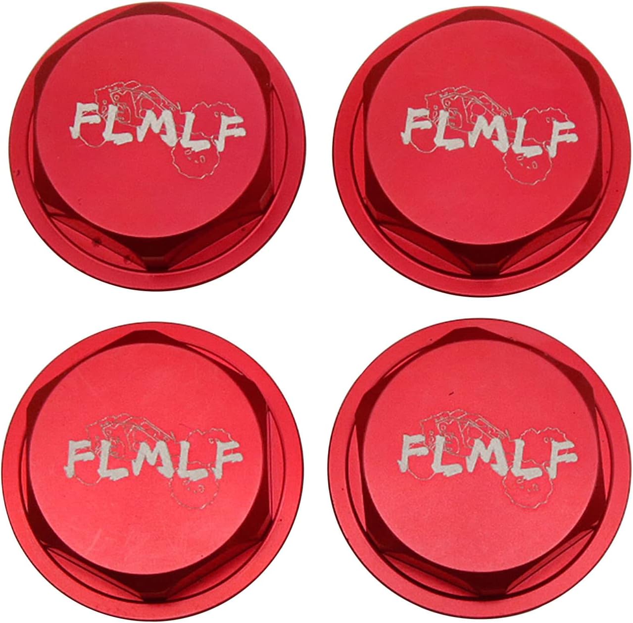 FLMLF Aluminum Wheel Nut 4PCS 24mm Red fit 1/5 HPI Baja RV King Motor 5B 5T 5SC