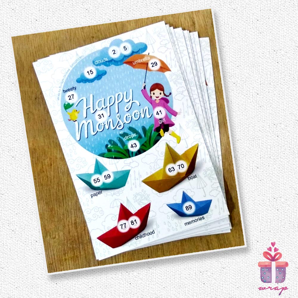 Monsoon Theme Tambola Housie Tickets - Monsoon Kukuba - Designer Kukuba (24 Cards) | Kitty Games | Housie Games | Theme Games