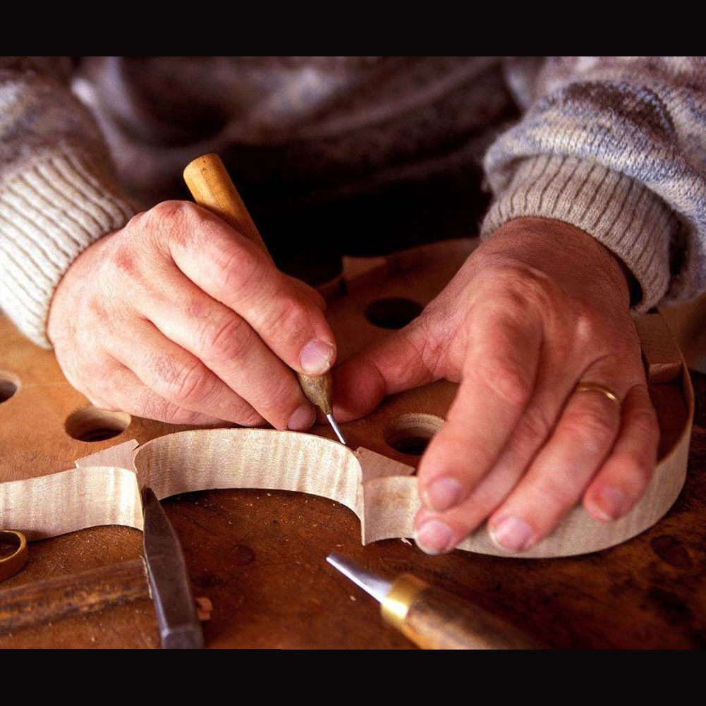 Aliyes - Violino acustico per principianti in legno massiccio realizzato a mano, misura 1/2