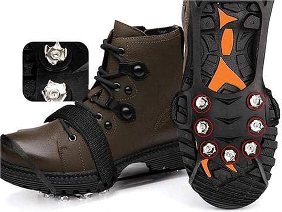 VALINK Universal Non-Slip Gripper Spikes Anti-Slip Over Shoe Durable Cleats with Good Elasticity Easy to Pull On or Take Off