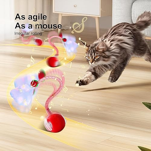 Miniatura 5 de Elegancy Speedy Tail 2.0 - Juguete interactivo para gatos, bola rodante automática Speedy Ball para gatos de interior, juguetes para mascotas con