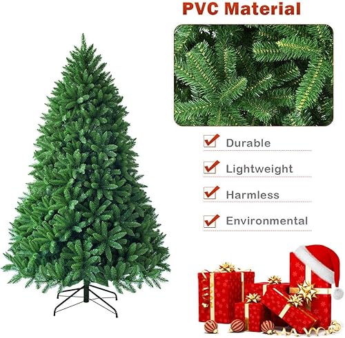 Miniatura 4 de Goplus 7.5ft Unlit Artificial Christmas Tree, Premium Hinged Fir Tree, Easy Assembly with Metal Stand, Xmas Décor for Indoor and Outdoor (7.5ft)