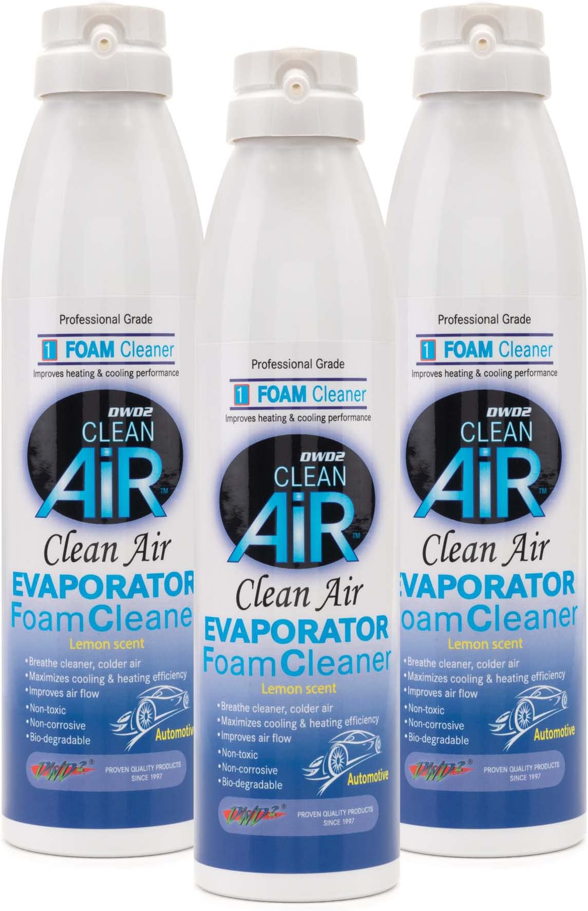 Clean AIR Premium Automotive Foaming AC Evaporator Coil Cleaner (Regular) Renew Your air Conditioner! (3 Pack)