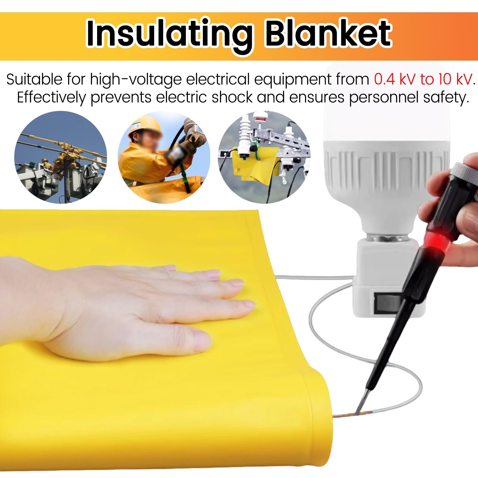 Manta antiestática con Bolsa de Almacenamiento, Manta antiestática portátil Grande con 2 Clips, Cubierta de protección contra descargas eléctricas de Resina EVA para Uso Comercial en exterio