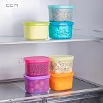 7-Pack Conteneurs de préparation de repas avec des lids (500mL / 2-Cup) - Ensemble de rangement en plastique réutilisable étanche, boîtes à déjeuner empilables sans BPA pour les restes, micro-ondes & Congélateur sans danger