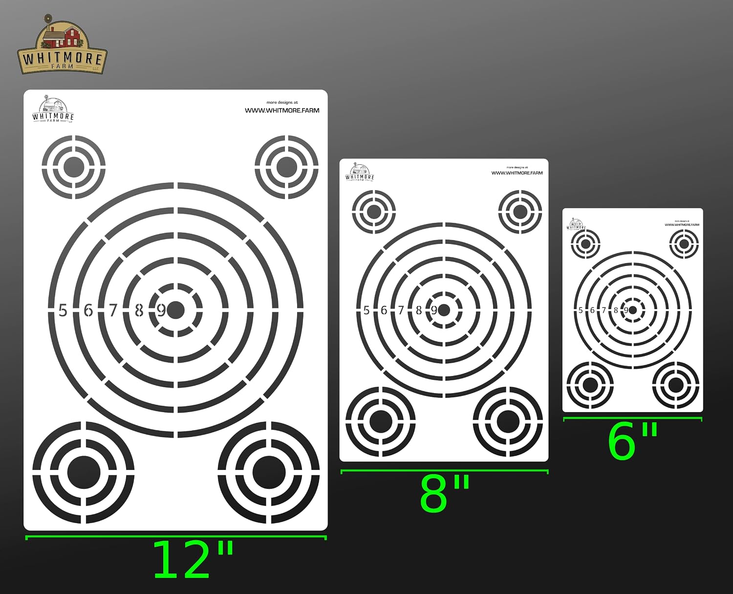 Whitmore Farm LLC Shooting Target Spray Paint Airbrush Stencil - Mylar Reusable – Paper and Steel Plate (10 Mil Mylar)
