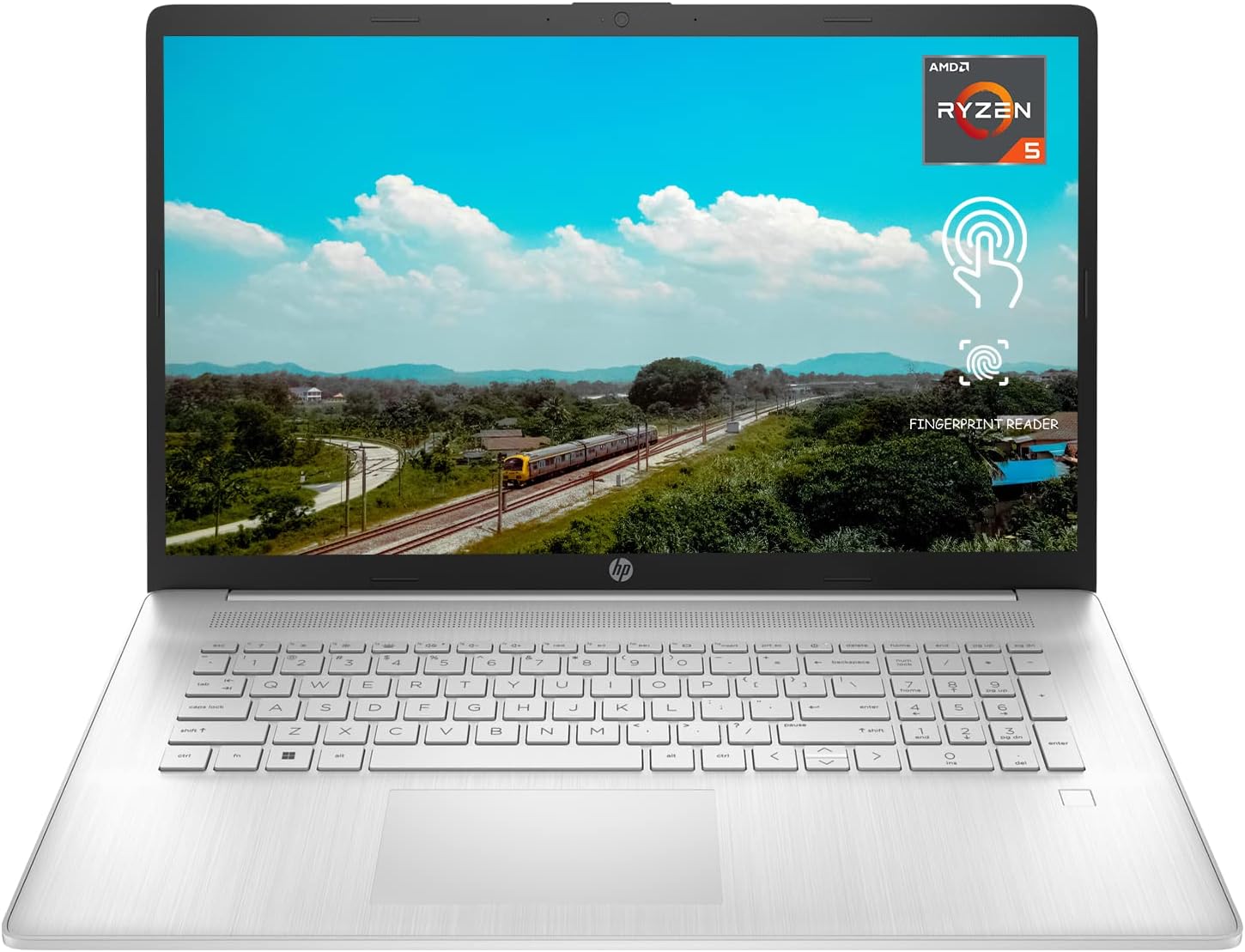 HP 2022 Notebook Laptop, 17.3'' HD+ Touchscreen, AMD Ryzen 5 5500U 6 Cores Processor, Bluetooth, Wi-Fi, Webcam, USB Type-C, Windows 11 Home, Silver (32GB RAM | 2TB SSD)