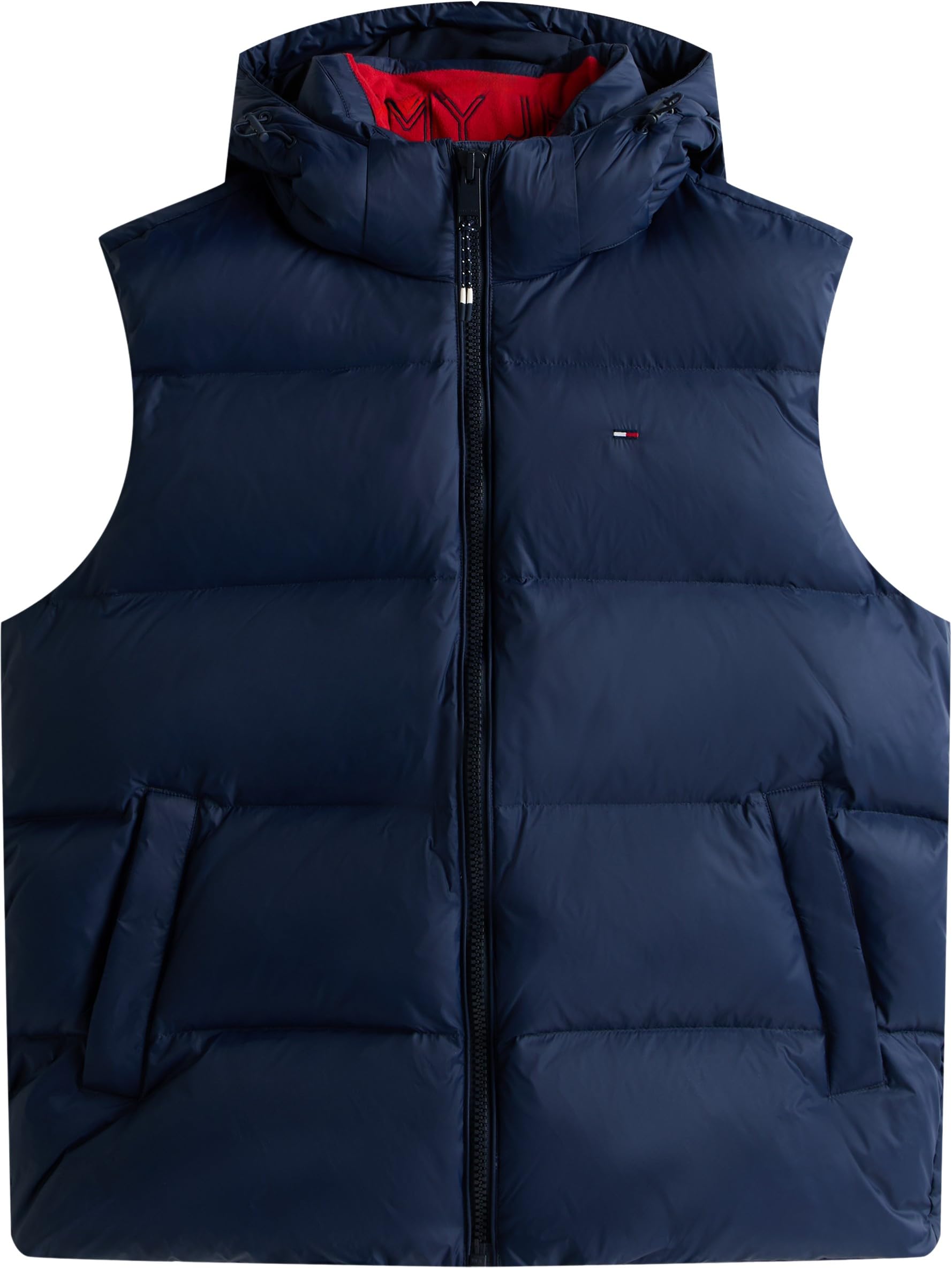 Tommy Jeans Herren Weste Essential Down Vest mit Kapuze, Blau (Dark Night Navy), S – Ansicht 6