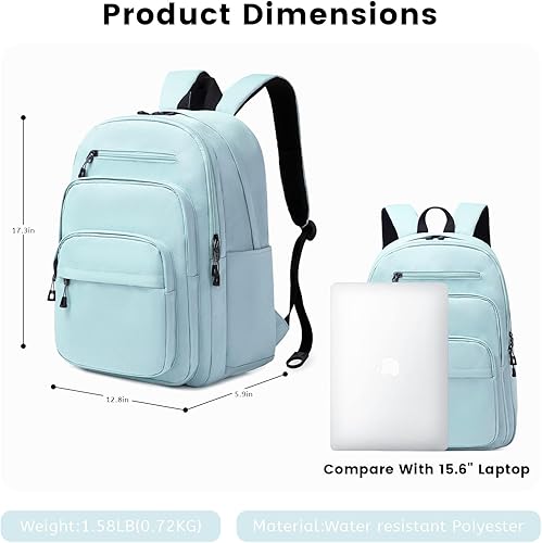 Miniatura 2 de Lanola Mochila básica multiusos multiusos para estudiantes, para escuela, negocios, viajes o mochilas casuales, Azul, Mochilas de viaje