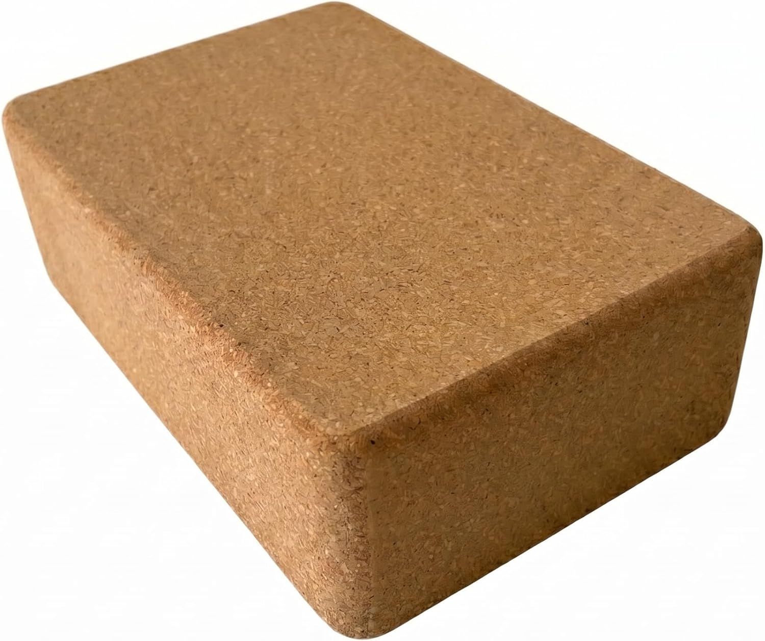 Natural Cork Yoga Block (2-Pack or Single), High-Density & Non-Slip Yoga Brick for Supportive Posing, 9"x6"x3" Standard Size, Contoured Edges for Comfortable Grip, Eco-Friendly Pilates & Stretching Accessory