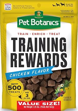Pet Botanics 20 oz. Pouch Training Reward Soft & Chewy, Chicken Flavor, with 500 Treats Per Bag, The Choice of Top Trainers