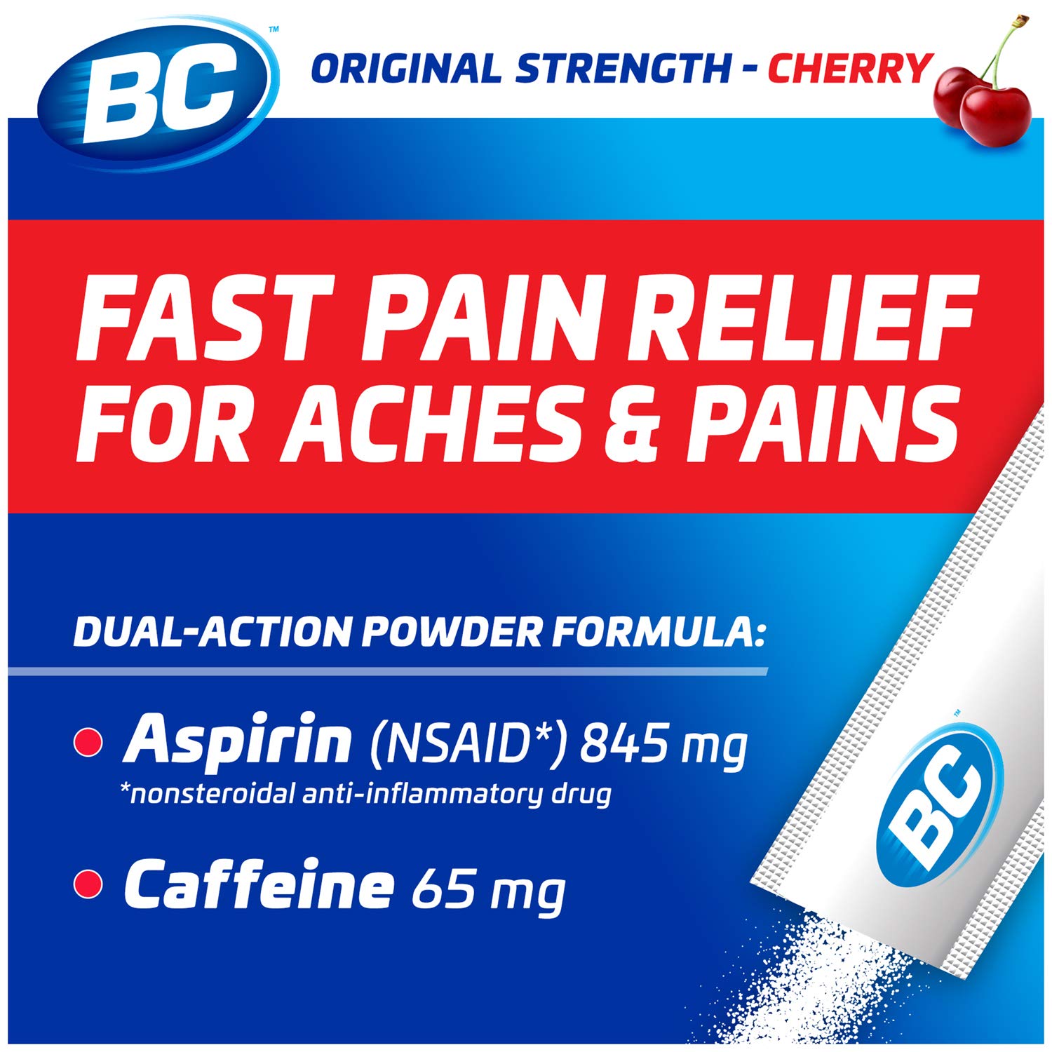 BC Powder Cherry Pain Reliever, 24 Powder Sticks