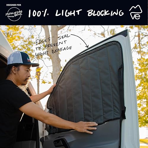 Miniatura 4 de VanEssential Cubiertas magnéticas aisladas para ventana de puerta delantera (par) diseñadas para Mercedes-Benz NCV3 (furgonetas 2007 a 2018), color