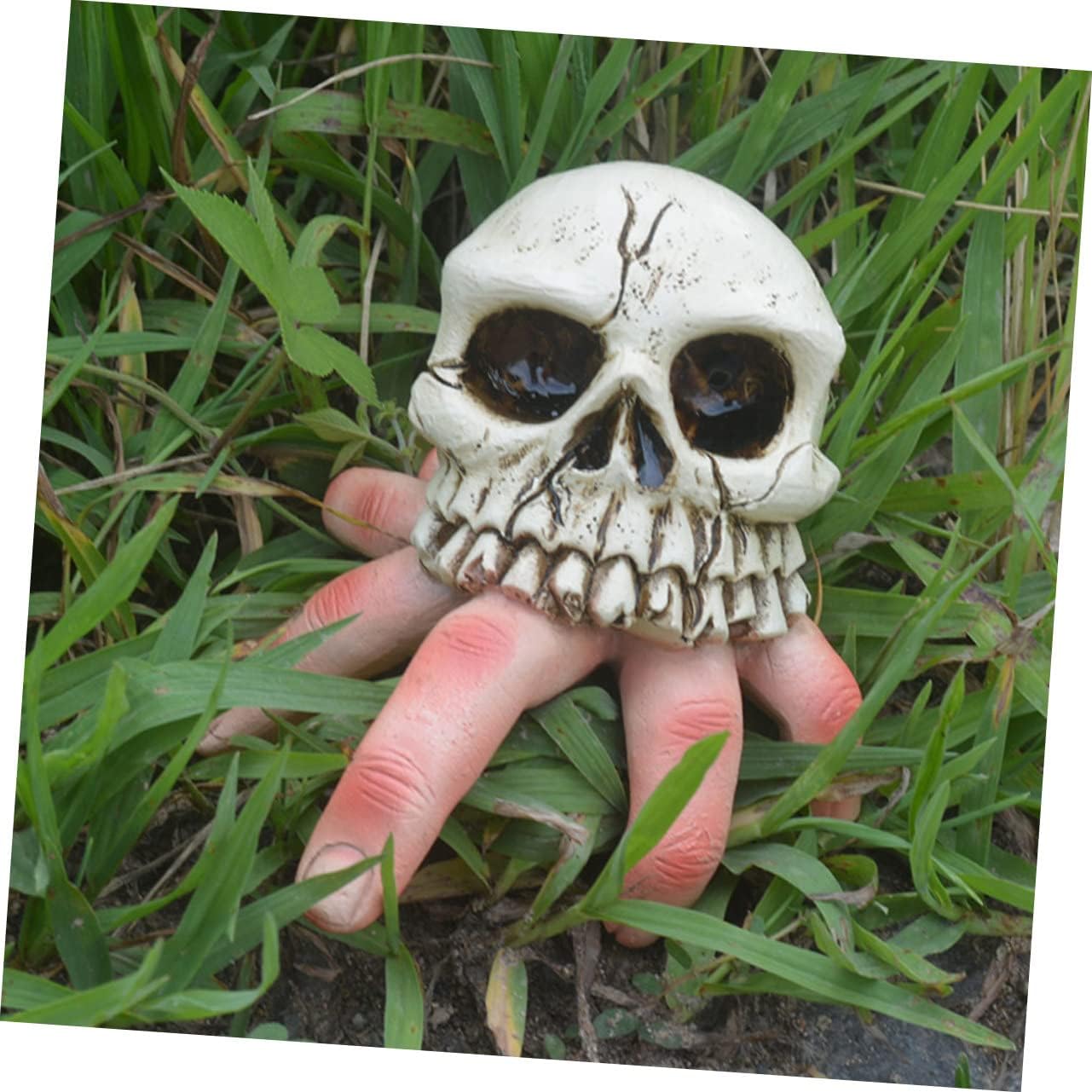 繊細な樹脂製スカル ハロウィン スカル デコレーション 多機能スカルオーナメント ハロウィンパーティーデコレーション用 3個