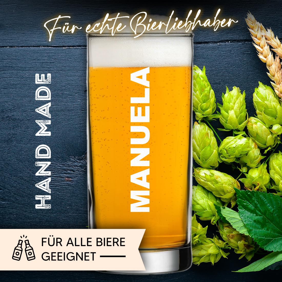 polar-effekt Longdrinkgläser 485 ml 6er Set mit personalisierter Gravur - Gläser mit Namen - Geschenke für Sie und Ihn - ideal für Bier, Wasser, Saft und Gin Tonic