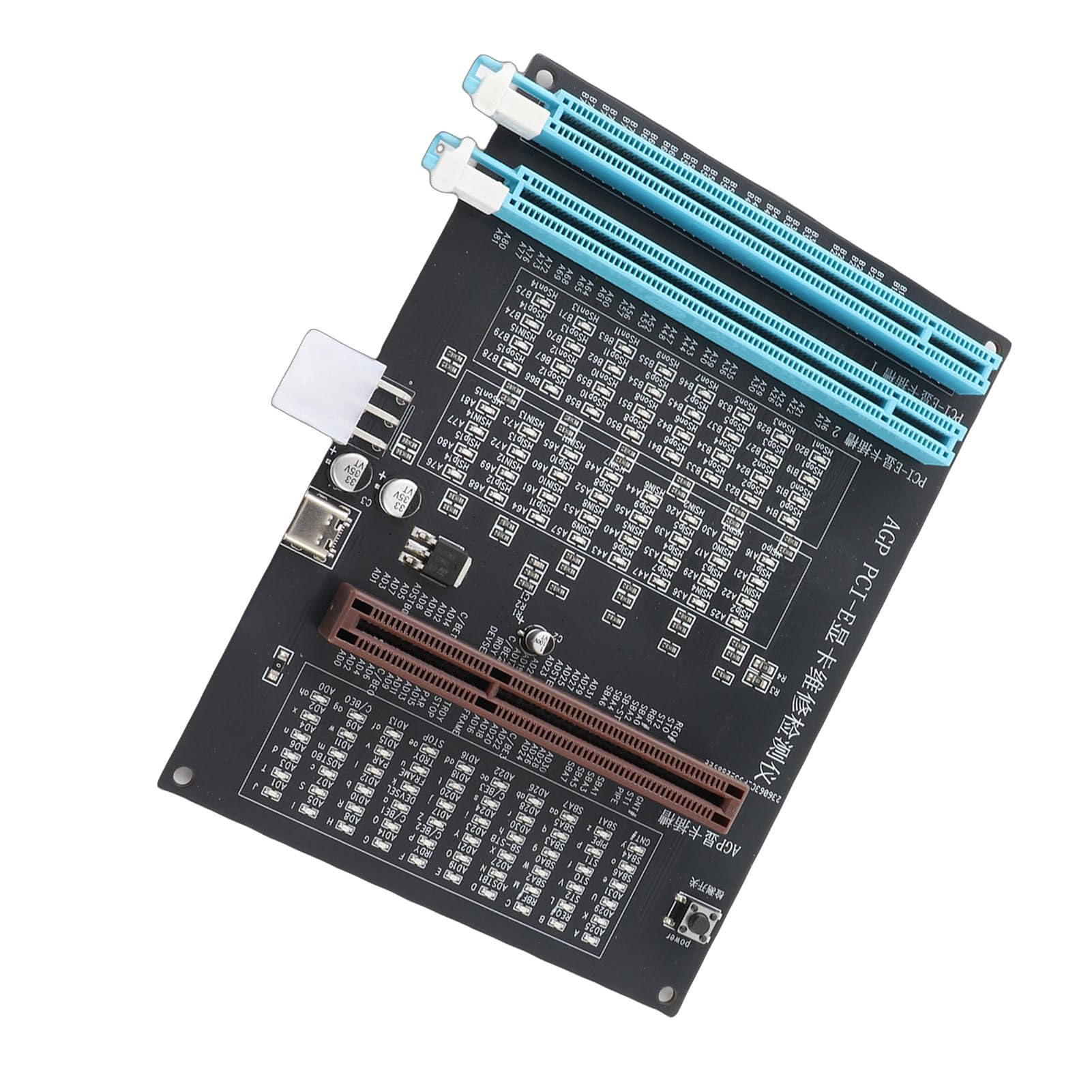 Probador de tarjetas gráficas con luz, herramienta de diagnóstico de tarjetas gráficas de video con pantalla de doble propósito AGP PCI-E para técnicos de reparación de computadora