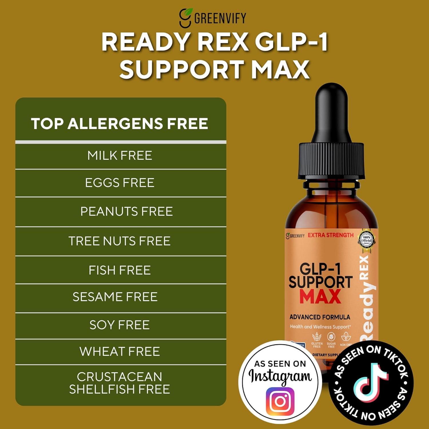 GLP-1 Support Max, Advanced Formula, L-Arginine HCl, L-Glutamine, L-Tryptophan, 60 Servings, 2 fl oz (2)