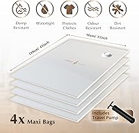 Vista 4 de GENIE SPACE Bolsas de almacenamiento al vacío XXL para ropa, ropa de cama y armarios, 43 x 35 pulgadas, herméticas, reutilizables y a prueba