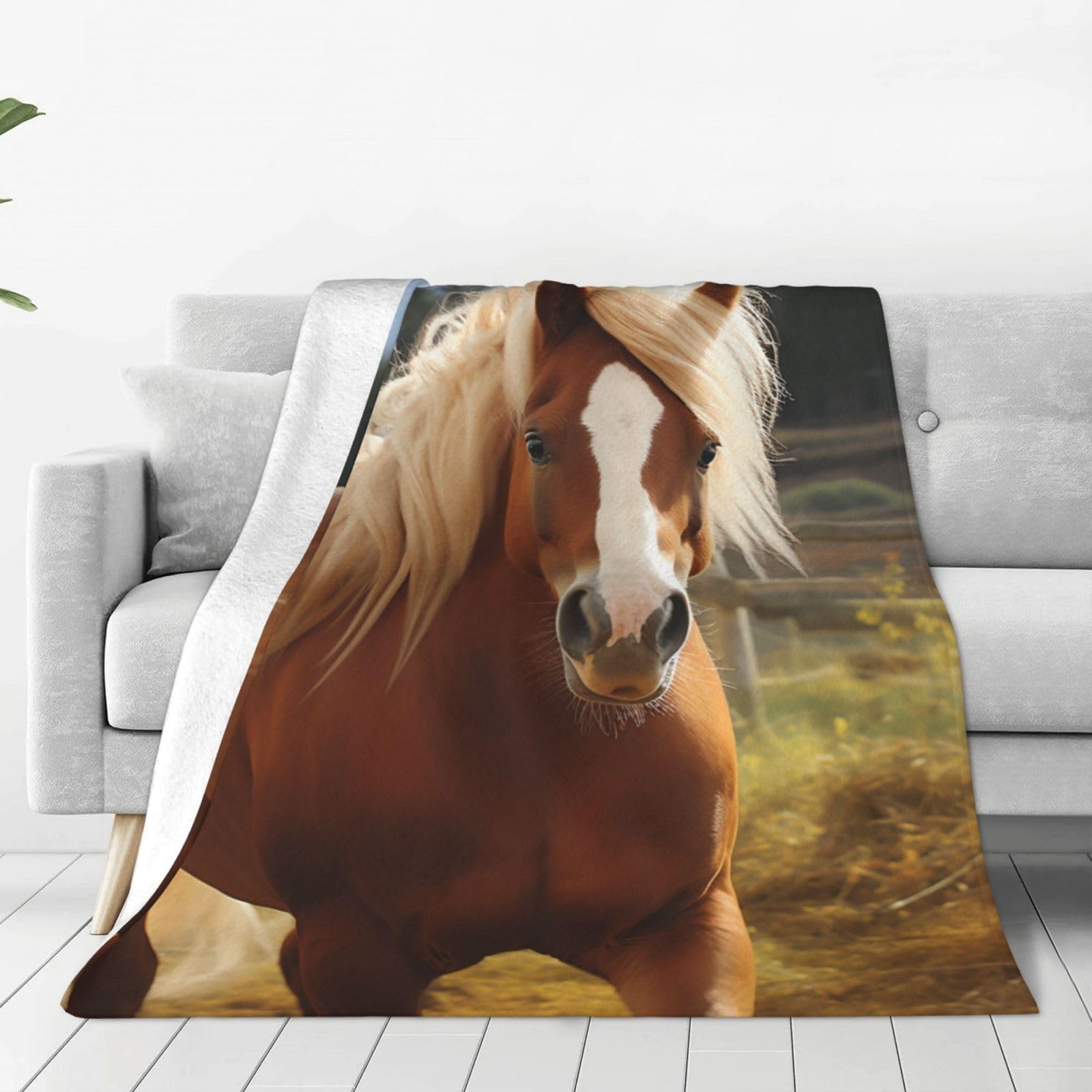 Couverture pelucheuse légère toutes saisons en microfibre douce 152x127cm