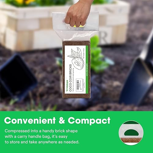 Miniatura 3 de VIVOSUN Ladrillo de coco de coco, 1.4 libras, 100% fibra de coco comprimida orgánica natural con baja EC, equilibrio de pH y alta nutrición,