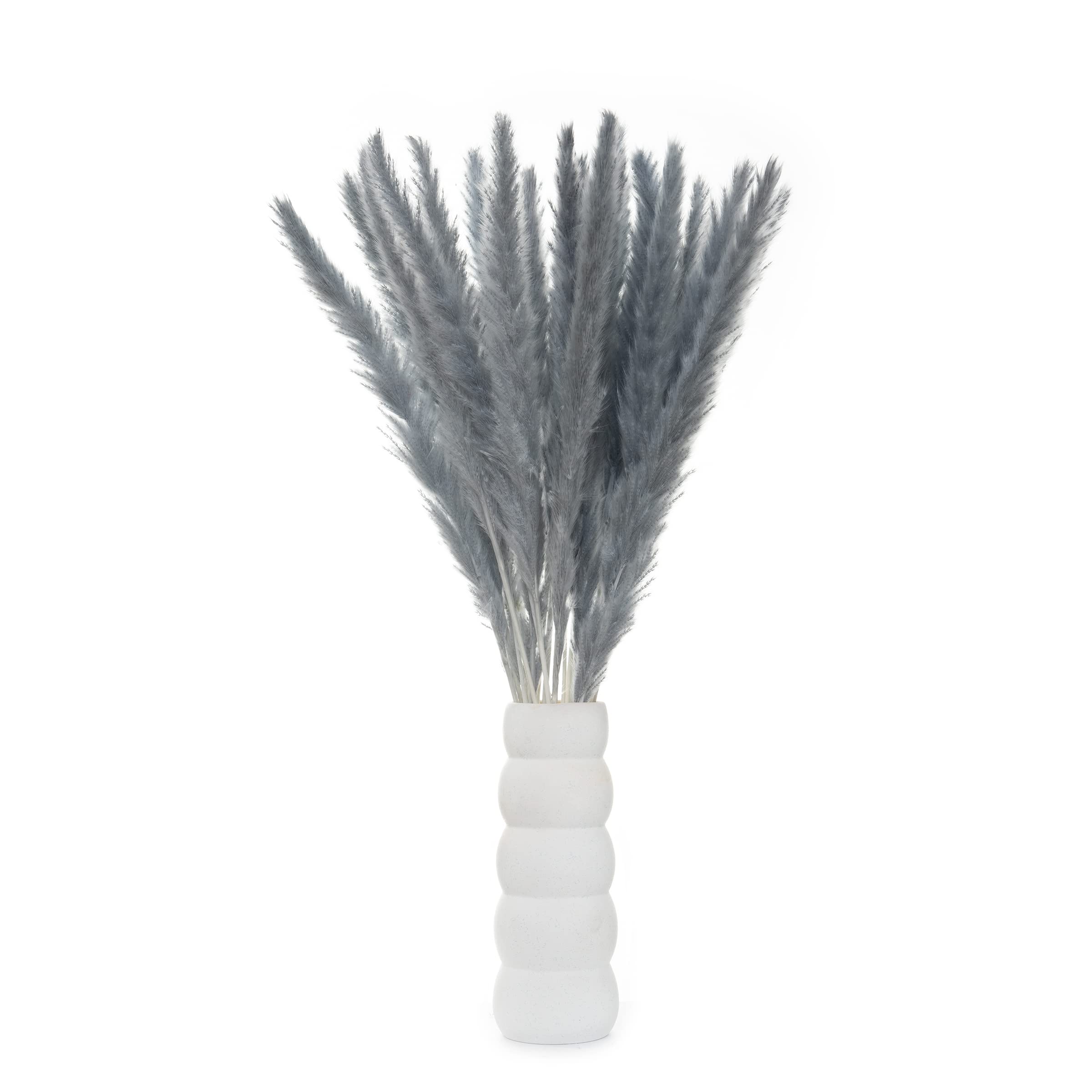 30 Stck Pampasgras Schwarz Knstlich Deko Trockenblumen - Fluffig Wedel  Fr Vase Hochzeit Skandi Deko